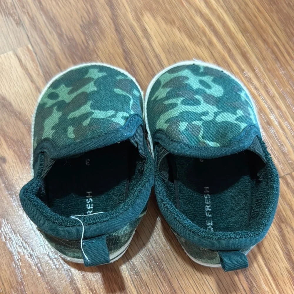 Joe Fresh Green Camo Slip-On Baby Shoes
